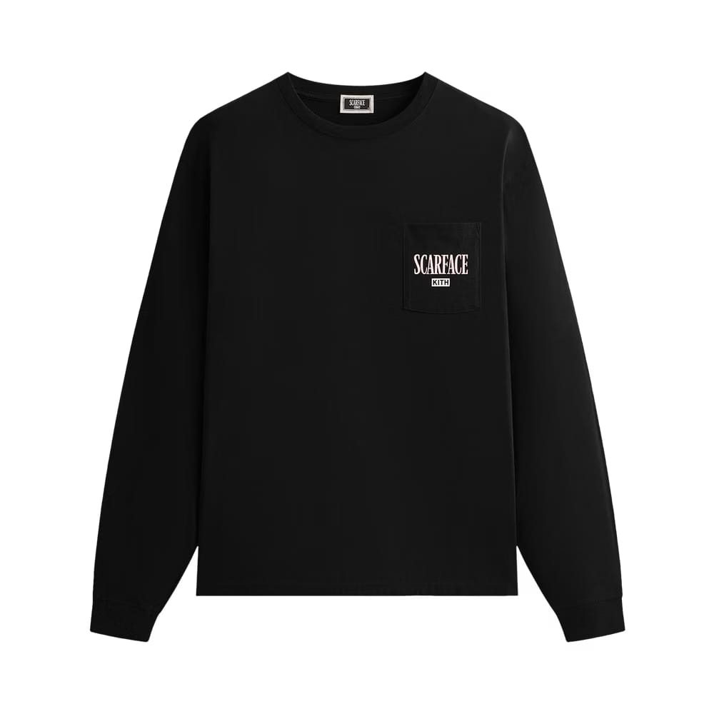Kith For Scarface Statue Long Sleeve Pocket T-Shirt Black