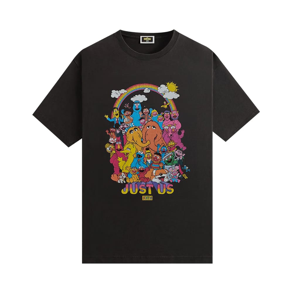 Kith For Sesame Street Characters Vintage T-Shirt Black