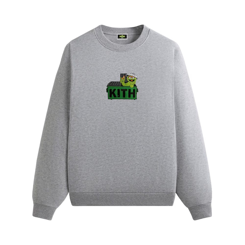 Kith For Sesame Street Oscar The Grouch Nelson Crewneck Medium Heather Grey