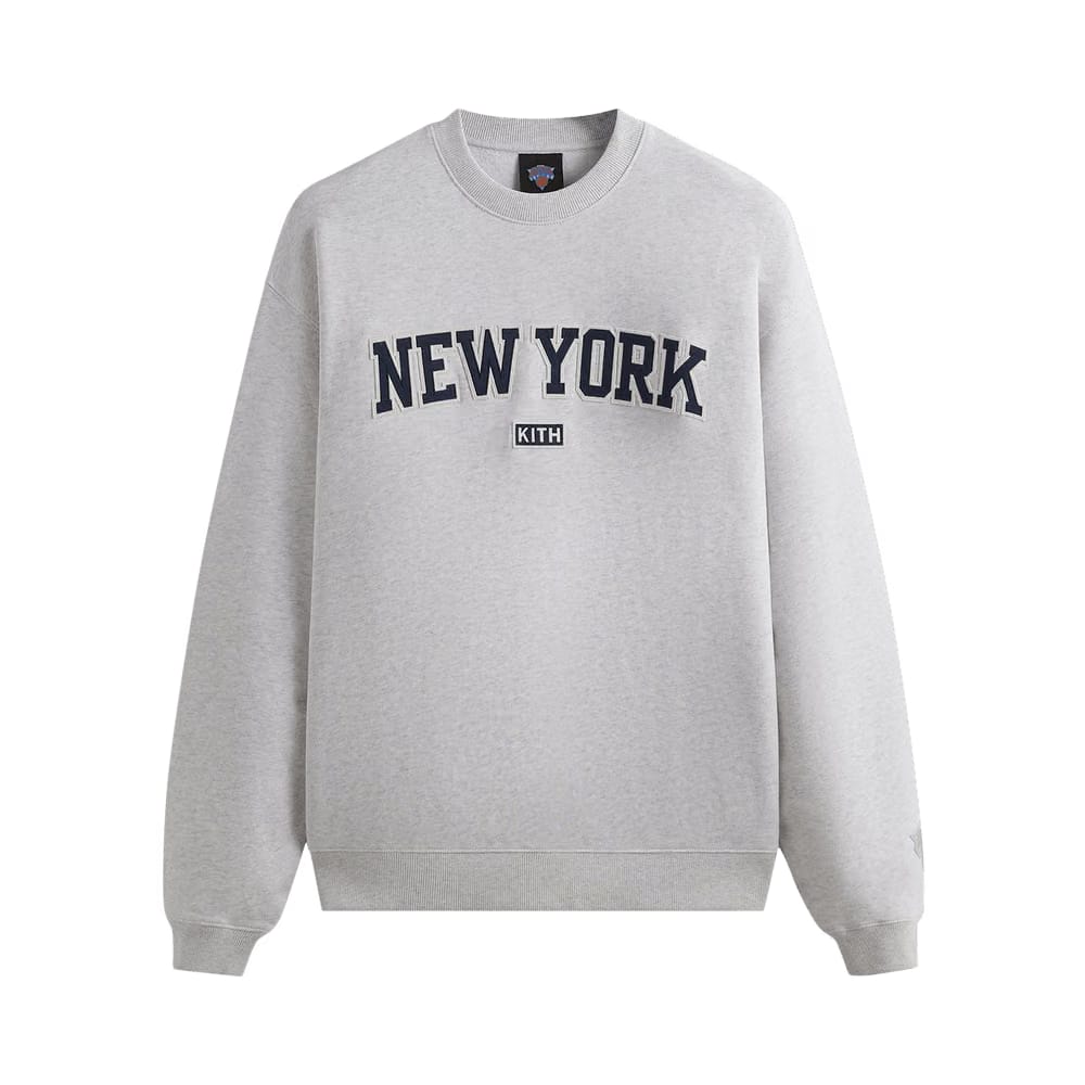 Kith For The New York Knicks City So Nice Nelson Crewneck Light Heather Grey