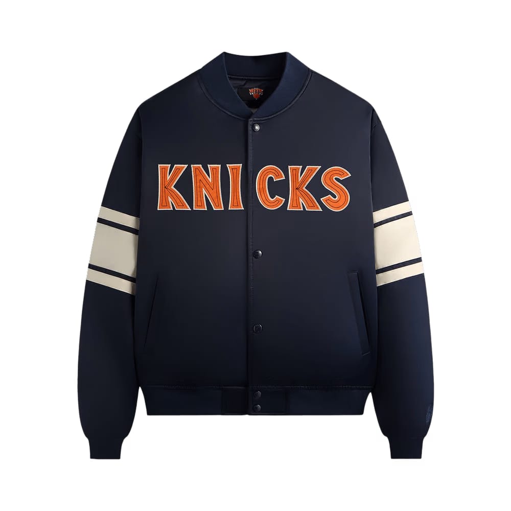 Kith For The New York Knicks Classic Satin Bomber Jacket Nocturnal