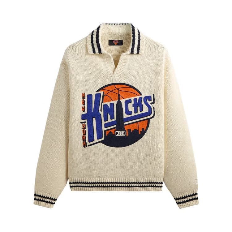 Kith For The New York Knicks Nelson Rugby Sweater Sandrift