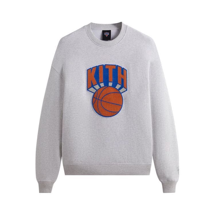 Kith For The New York Knicks Retro NY Nelson Crewneck Light Heather Grey