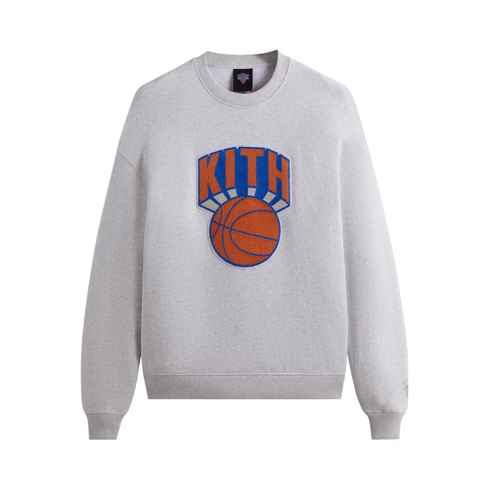 Kith For The New York Knicks Retro NY Nelson Crewneck Light Heather Grey