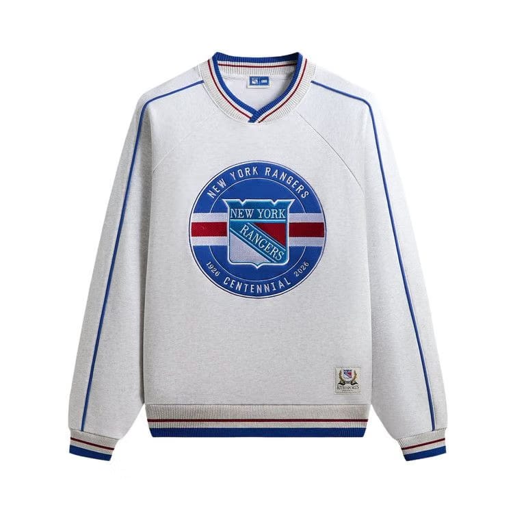 Kith For The New York Rangers Centennial Nelson Crewneck Light Heather Grey