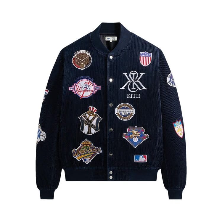 Kith For The New York Yankees Corduroy Avery Bomber Jacket Nocturnal