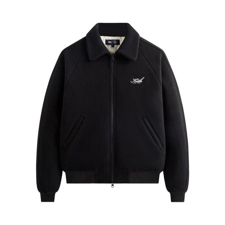 Kith For The New York Yankees Melton Wool Raglan Varsity Jacket Black
