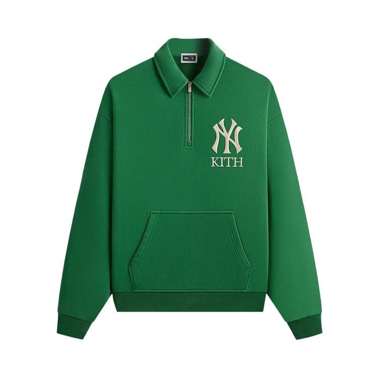Kith For The New York Yankees Quarter Zip Popover Sweatshirt Kelly
