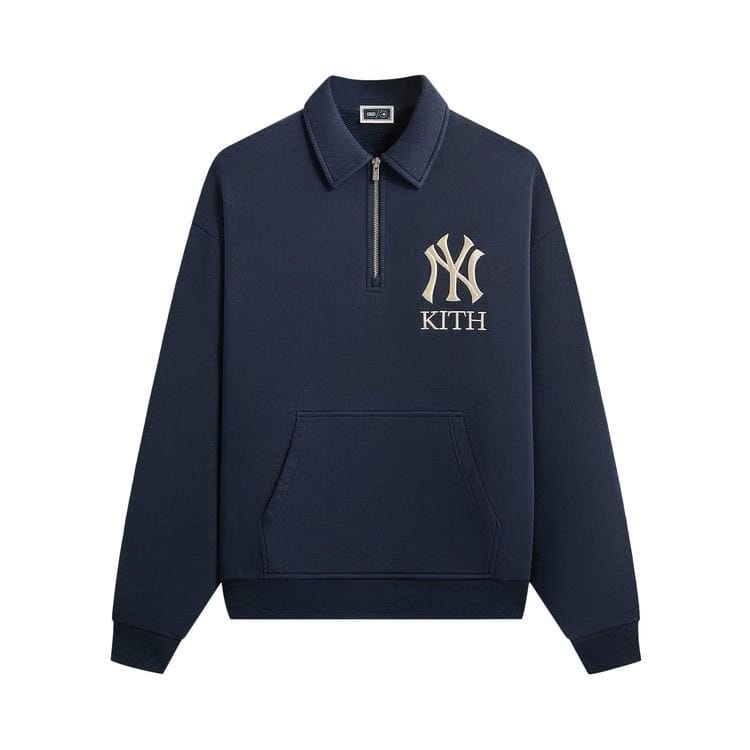 Kith For The New York Yankees Quarter Zip Popover Sweatshirt Nocturnal