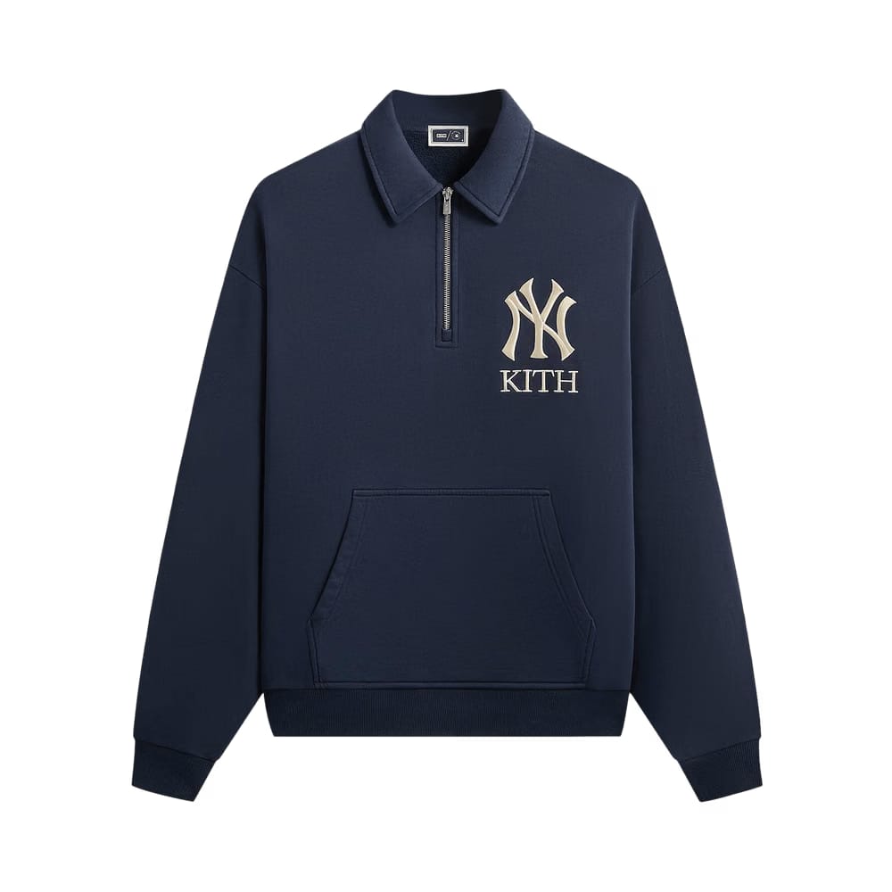 Kith For The New York Yankees Quarter Zip Popover Sweatshirt Nocturnal