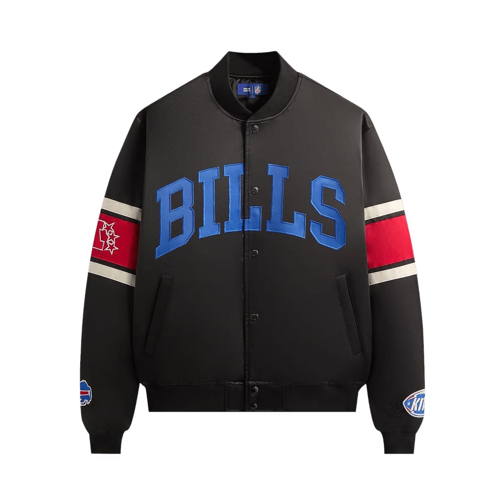 Kith For The NFL Buffalo Bills Satin Bomber Jacket Black