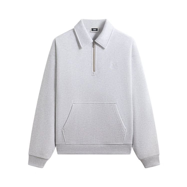 Kith Quarter Zip Popover Sweatshirt Light Heather Grey