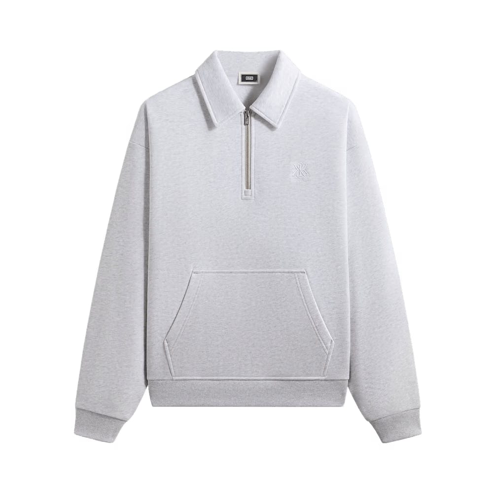 Kith Quarter Zip Popover Sweatshirt Light Heather Grey
