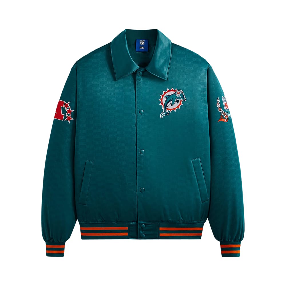 Kith For The NFL: Dolphins Satin Bomber Jacket Center