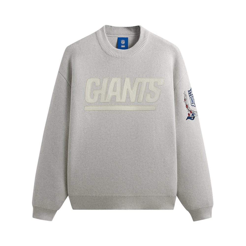 Kith For The NFL: Giants Chunky Cotton Sweater Light Heather Grey