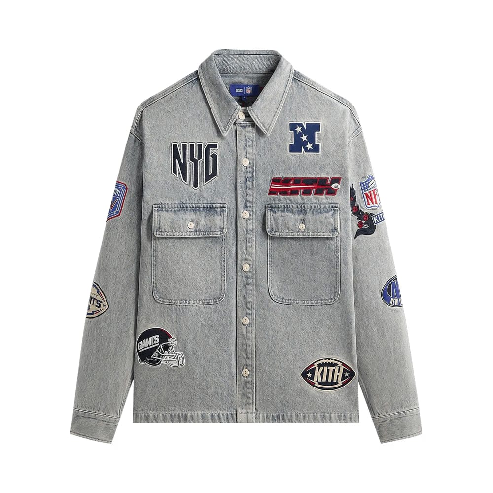 Kith For The NFL New York Giants Denim Henson Shirt Cameron Wash