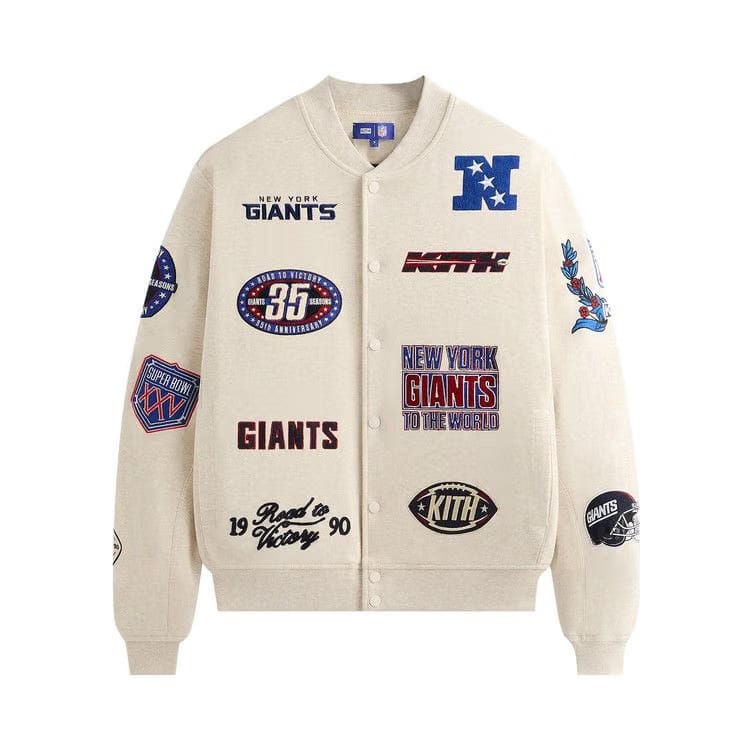 Kith For The NFL New York Giants Marvin Bomber Jacket Sandrift
