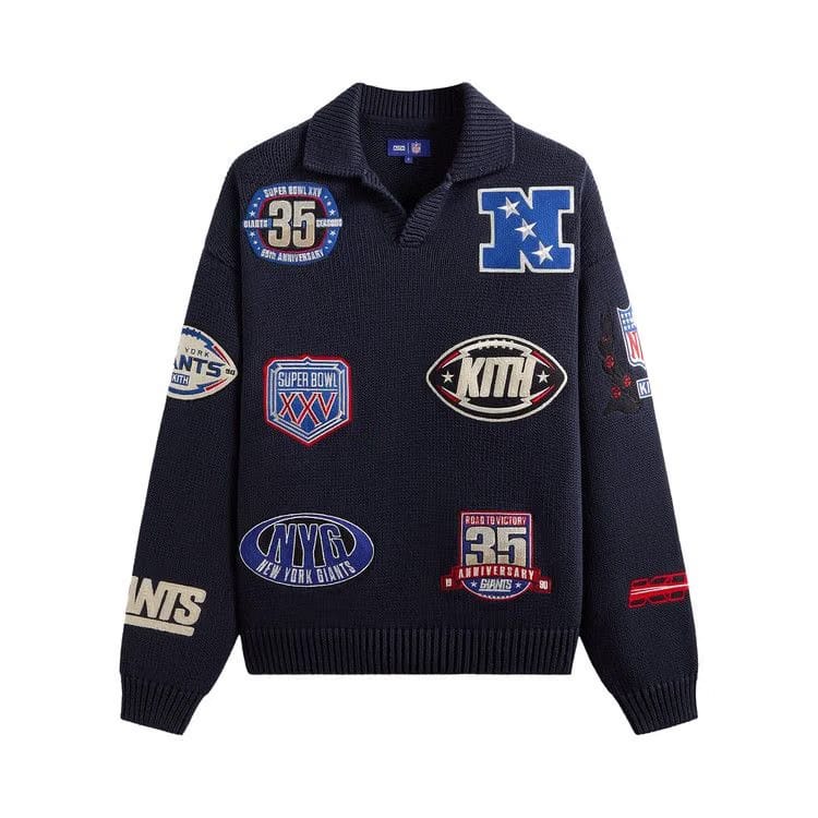 Kith For The NFL New York Giants Nelson Rugby Sweater Nocturnal