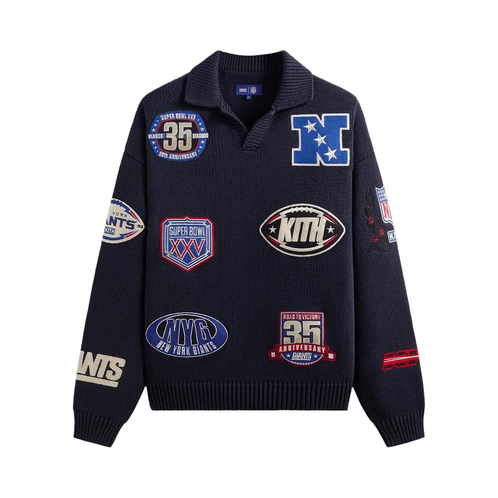 Kith For The NFL New York Giants Nelson Rugby Sweater Nocturnal