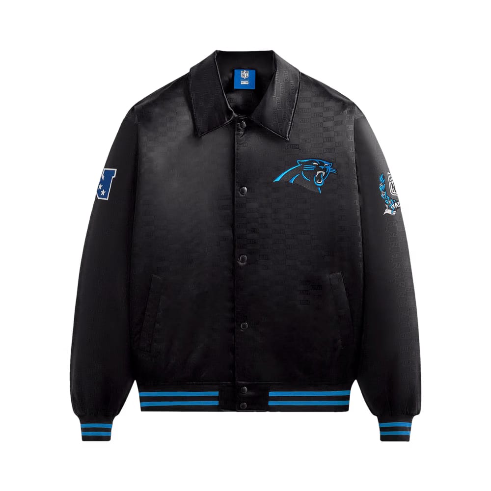 Kith For The NFL: Panthers Satin Bomber Jacket Black