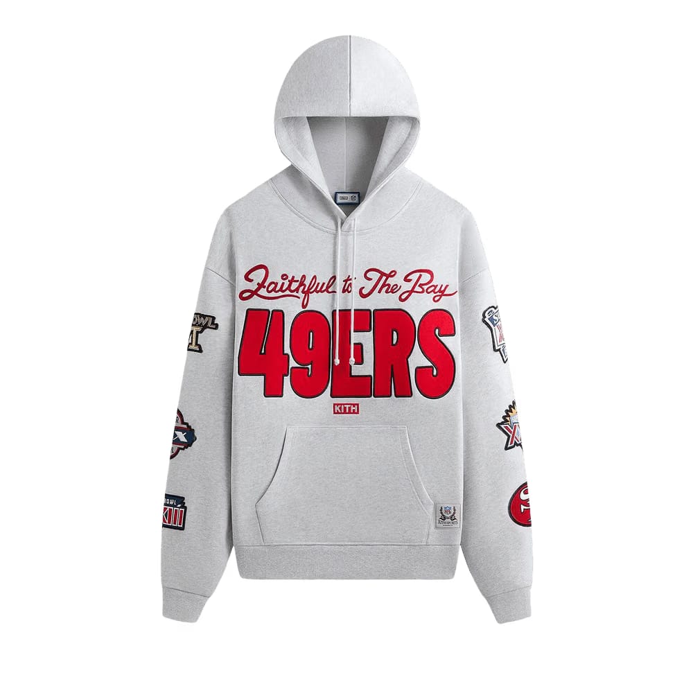 Kith For The NFL San Francisco 49ers Faithful Vintage Hoodie Light Heather Grey
