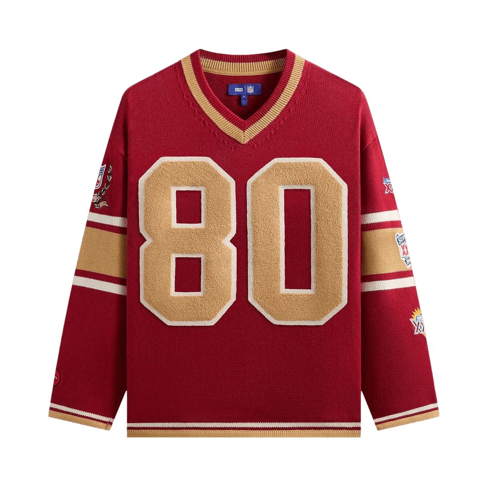 Kith For The NFL San Francisco 49ers V-Neck Beau Knit Sweater Present