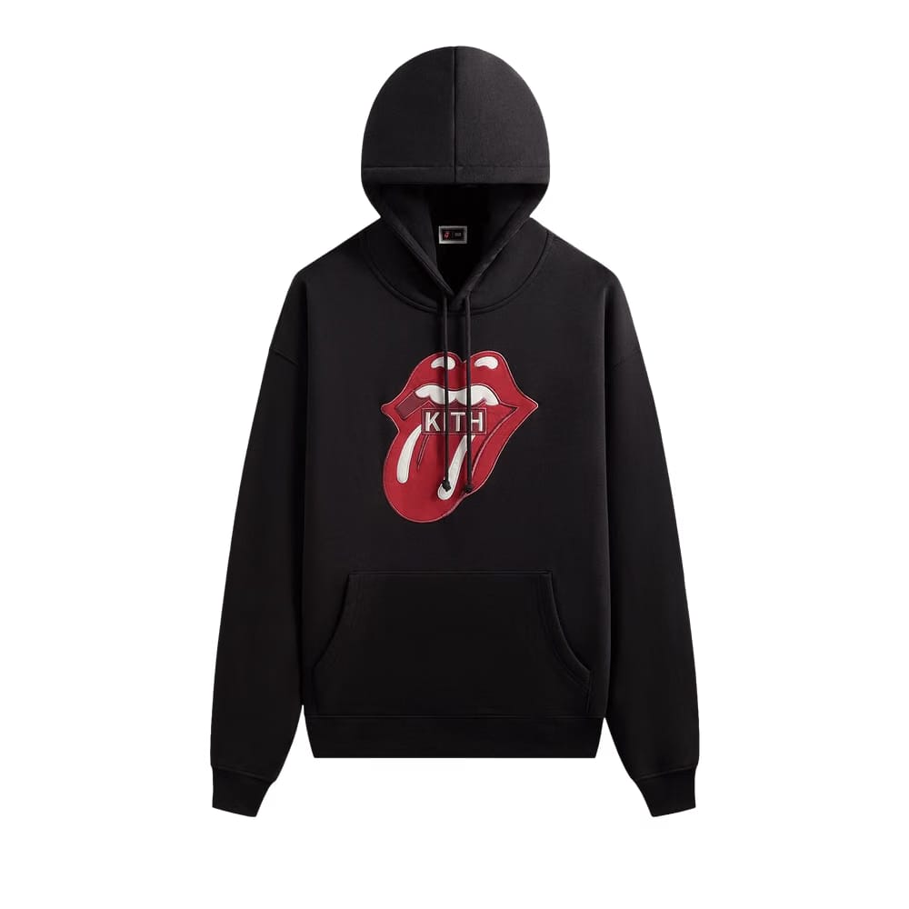Kith For The Rolling Stones Classic Logo Nelson Hoodie Black