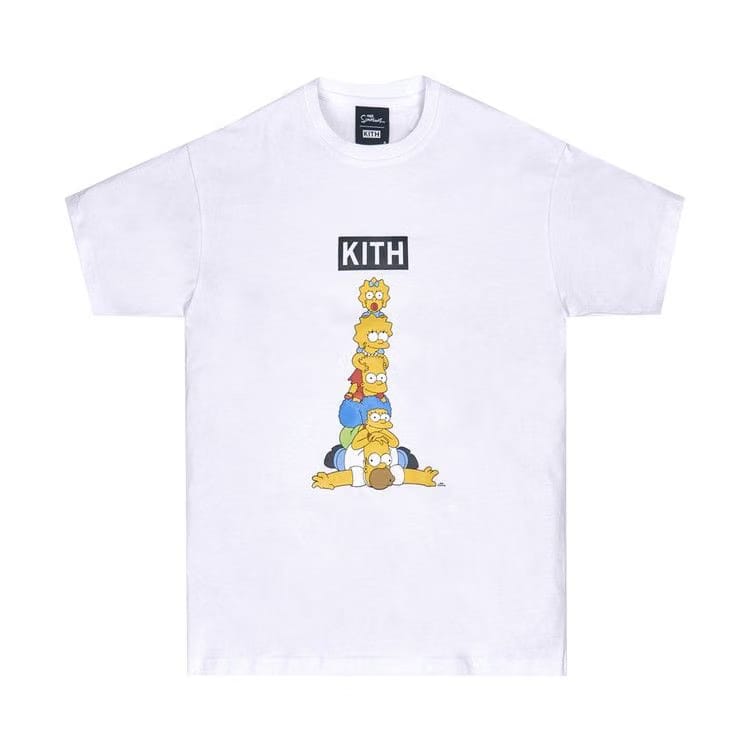 Kith For The Simpsons Family Stack T-Shirt White