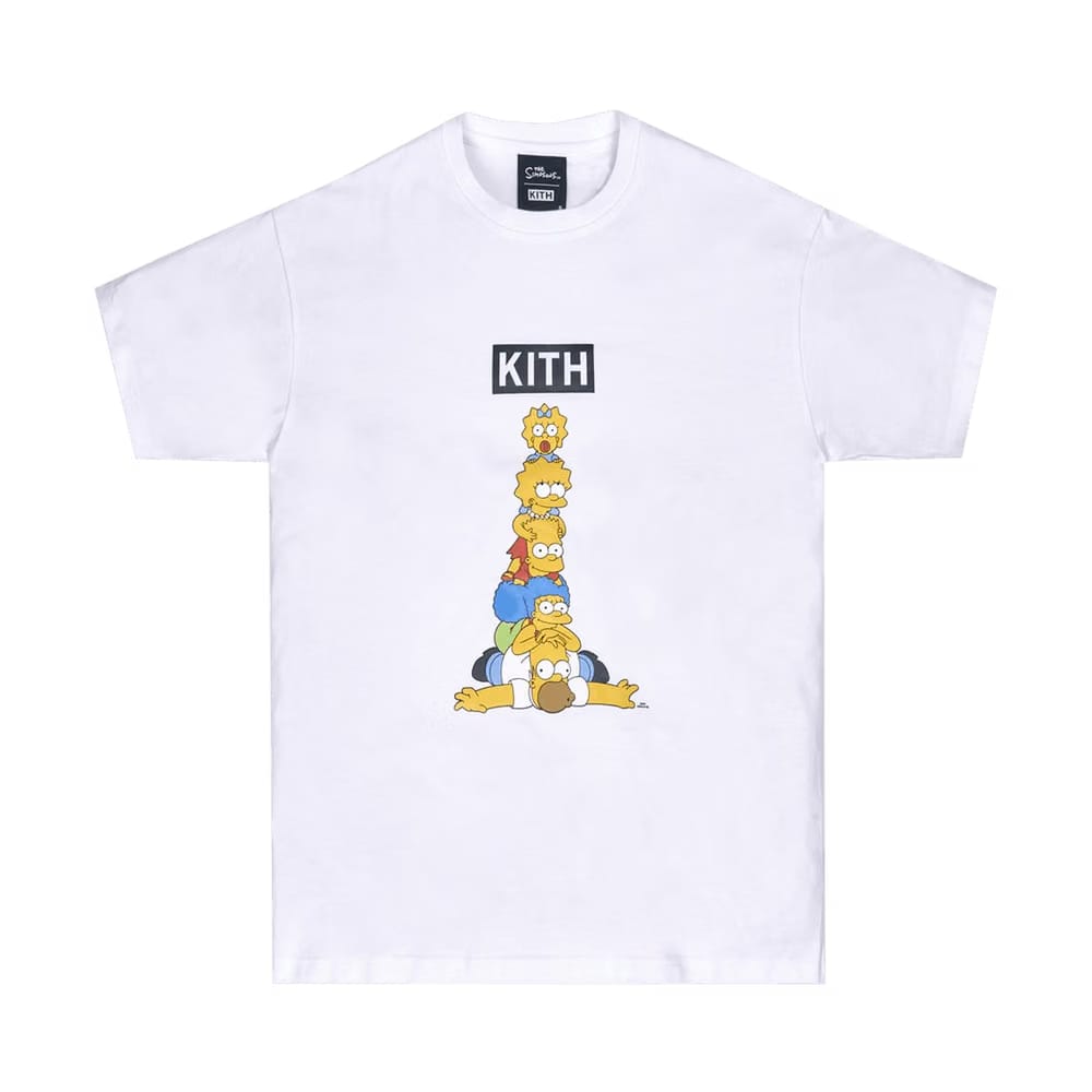 Kith For The Simpsons Family Stack T-Shirt White