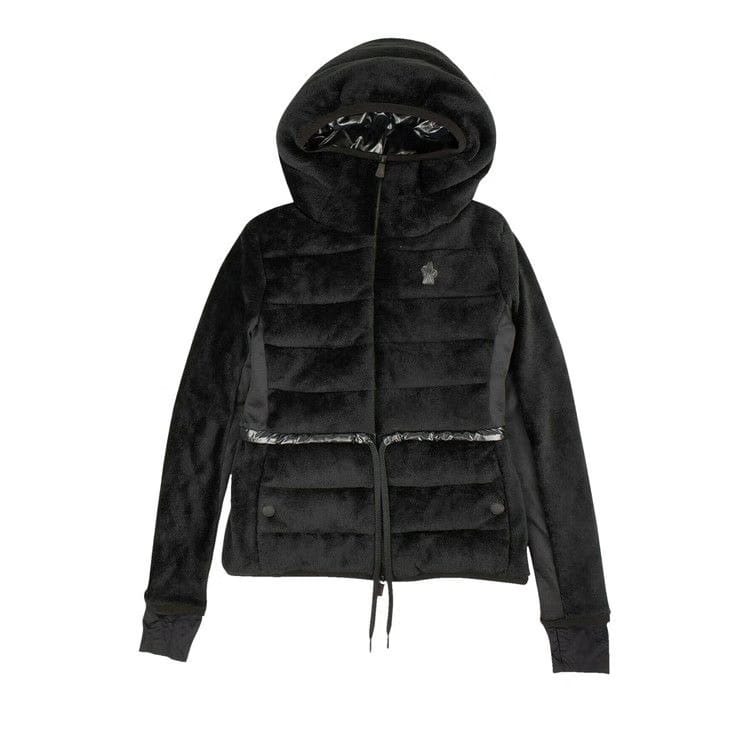 Moncler Polartec Fleece Down Hoodie Black