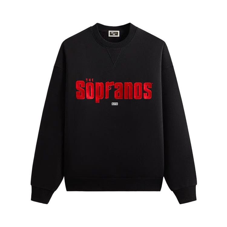 Kith For The Sopranos Main Logo Nelson Crewneck Black