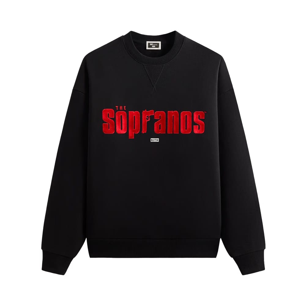 Kith For The Sopranos Main Logo Nelson Crewneck Black