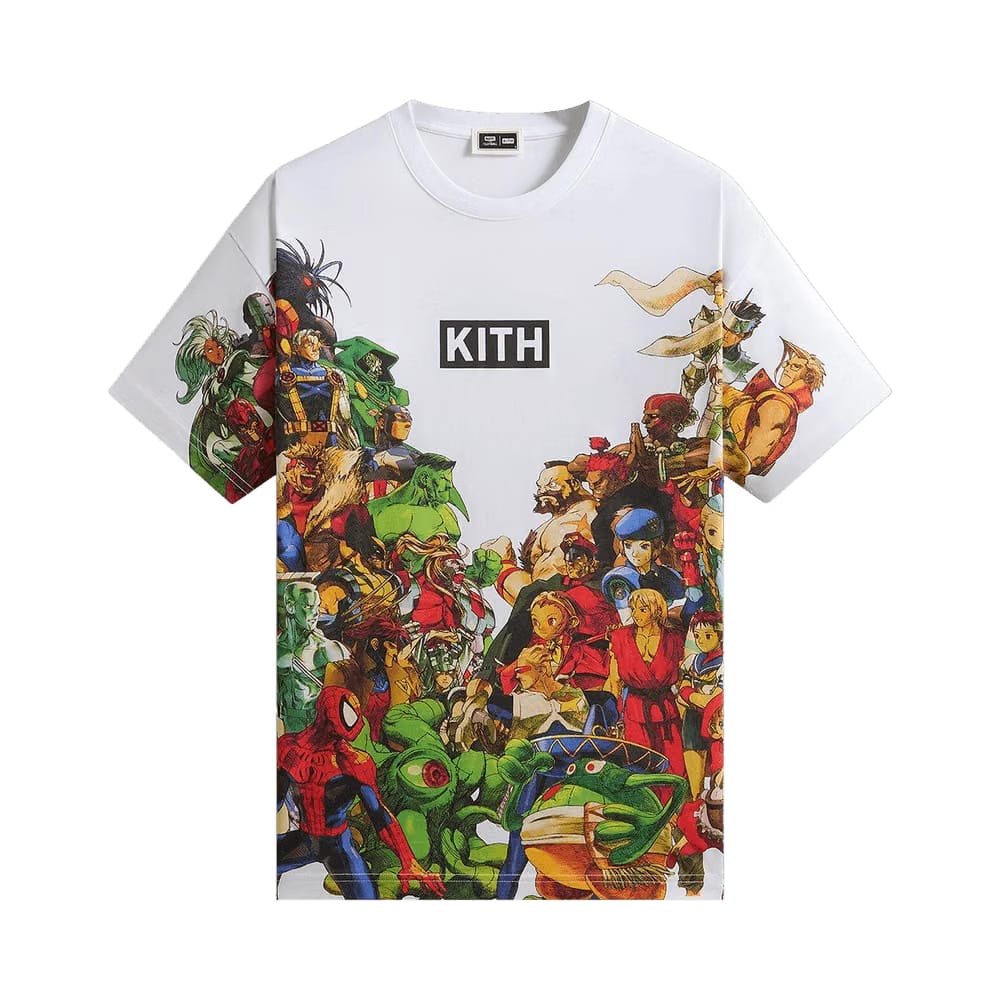 Kith x Marvel vs. Capcom New Age Of Heroes All-Over Printed T-Shirt White