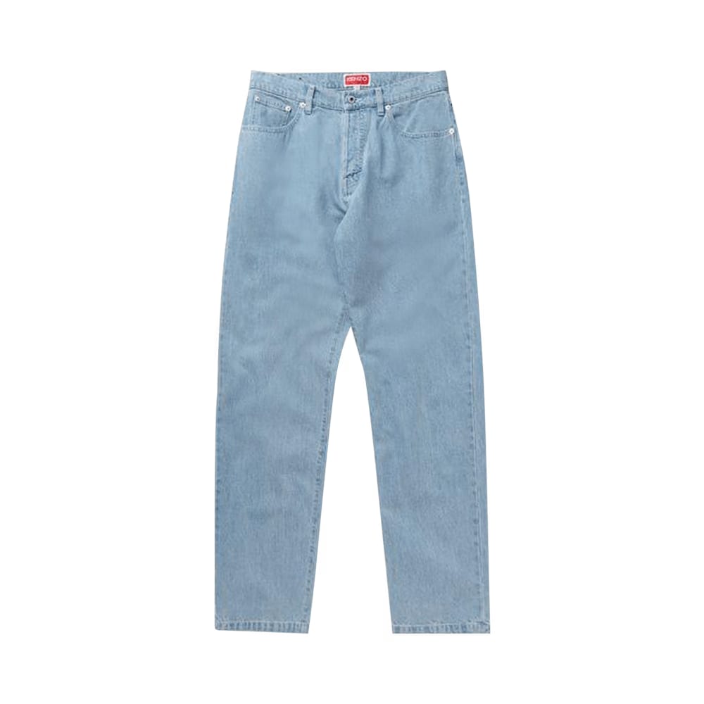Kenzo Botan Loose Fit Jeans Stone Bleached Blue