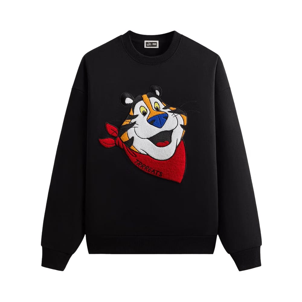 Kith Treats For Kellogg’s Frosted Flakes Cereal & Tony The Tiger Tony Nelson Crewneck Black