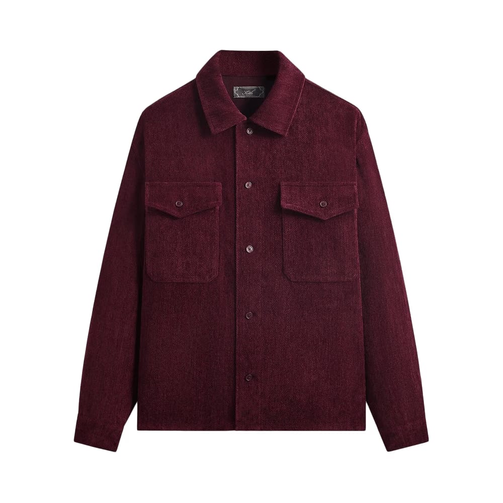 Kith Herringbone Velour Henson Buttondown Magma