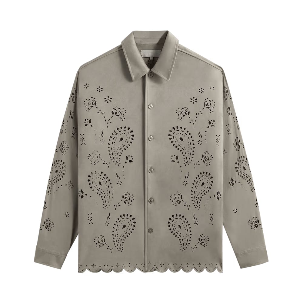 Kith Isaac Microsuede Long-Sleeve Button Down Shirt Region