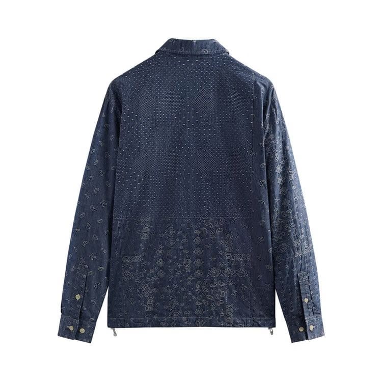 Kith Japanese Patchwork Jacquard Coaches Jacket Light Indigo
