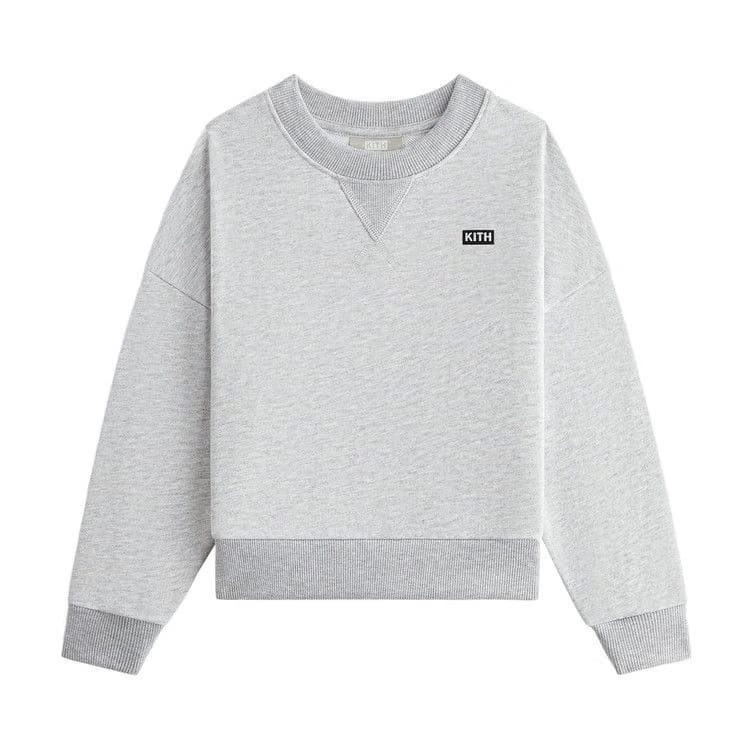 Kith Kids Long-Sleeve Nelson Crewneck Light Heather Grey
