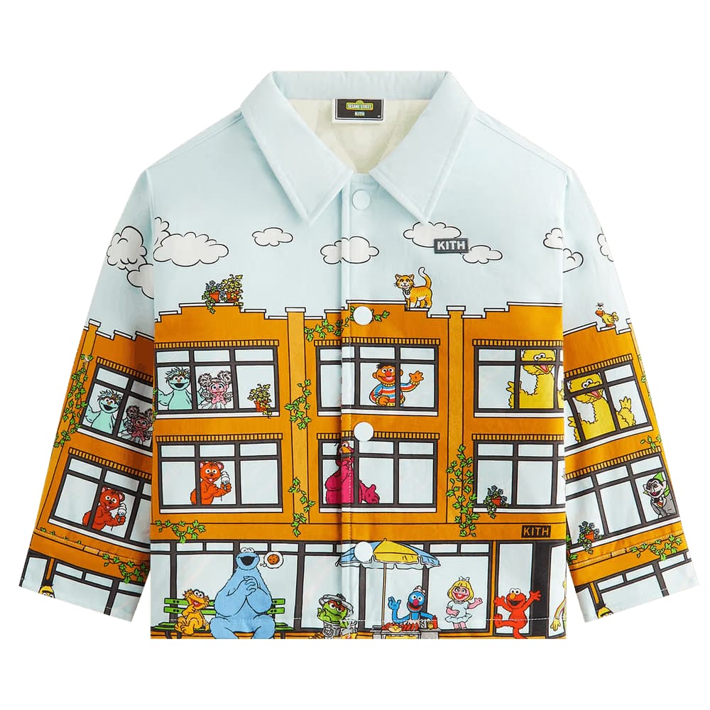 Kith Kids x Sesame Street Lafayette St Shacket Powder
