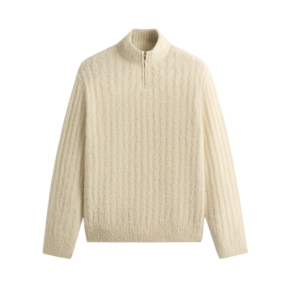 Kith &Kin Boucle Wyatt Quarter Zip Sandrift