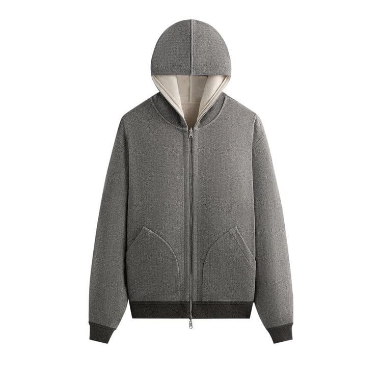 Kith & Kin Reversible Double Face Williams V Hoodie Dark Heather Grey