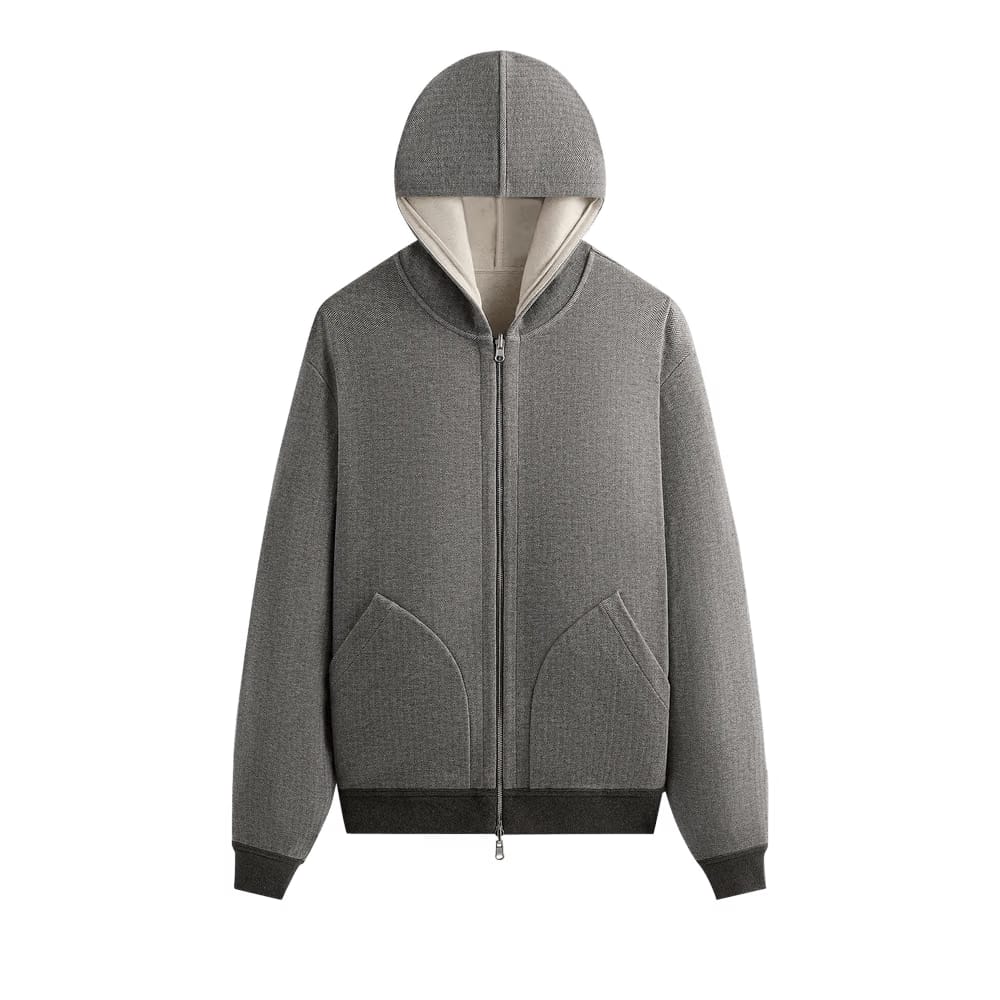 Kith & Kin Reversible Double Face Williams V Hoodie Dark Heather Grey