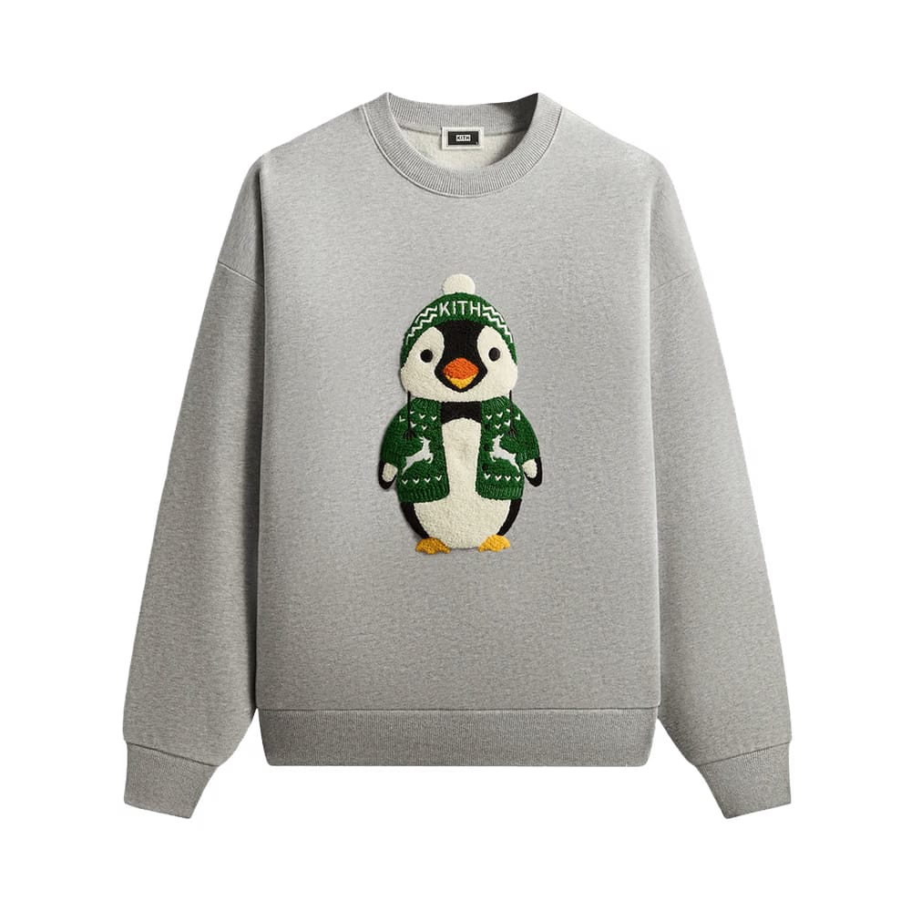 Kith Kithmas Penguin Nelson Crewneck Medium Heather Grey