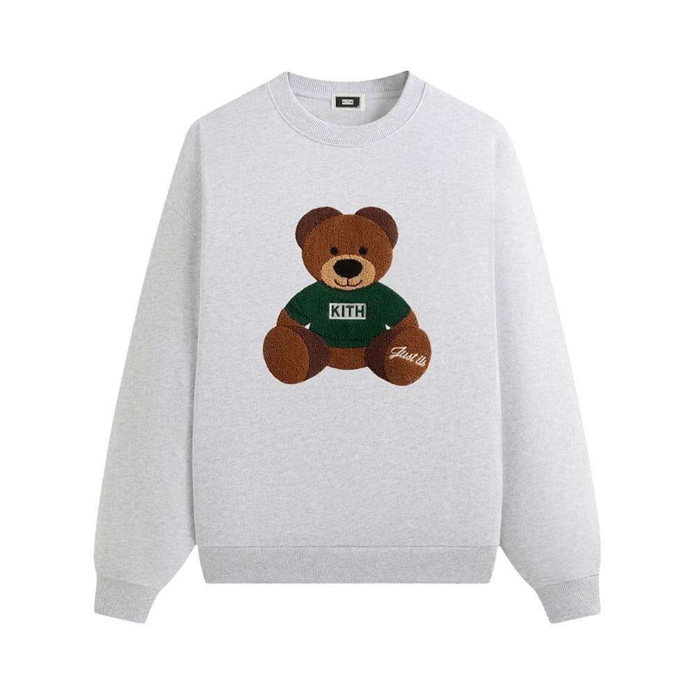 Kith Kithmas Teddy Nelson Crewneck Light Heather Grey
