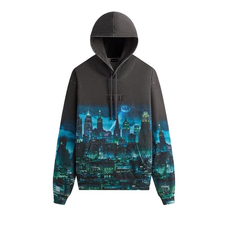 Kith x Batman Gotham Vintage Nelson Hoodie Black