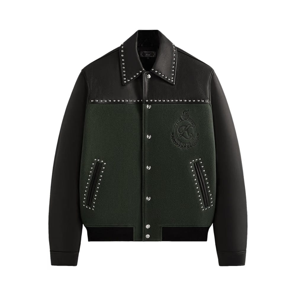 Kith Leather Combo Varsity Jacket Machine