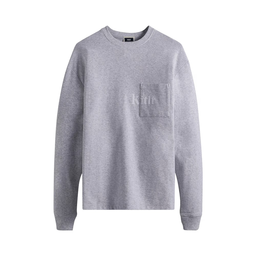 Kith Long-Sleeve Quinn T-Shirt Light Heather Grey