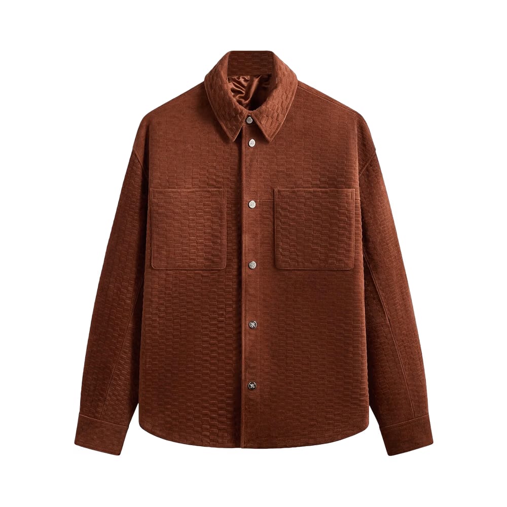 Kith Monogram Suede Apollo Ii Shirt Walnut