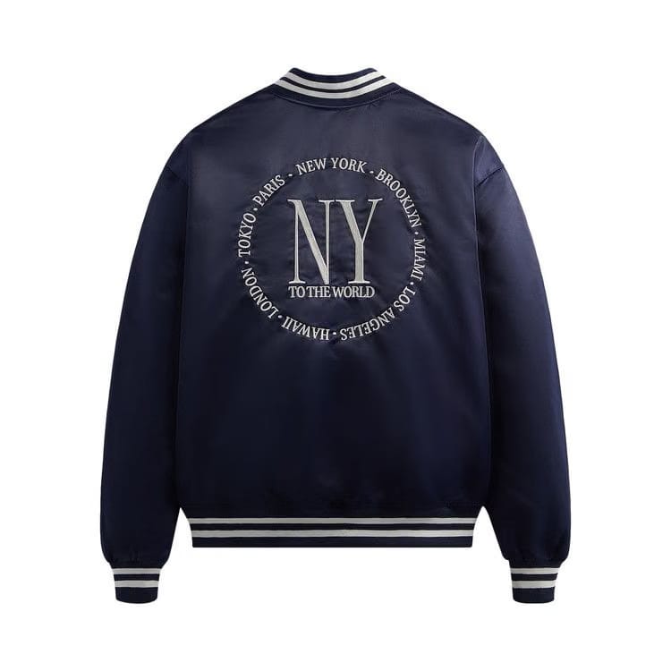 Kith New York To The World Satin Bomber Jacket Nocturnal